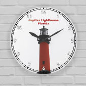 Jupiter Lighthouse Florida Red Black en White Grote Klok