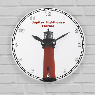 Jupiter Lighthouse Florida Red Black en White Grote Klok