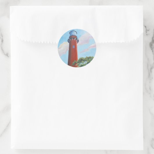 Jupiter Lighthouse Ronde Sticker (Tas)