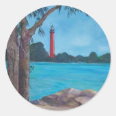 Jupiter Lighthouse Ronde Sticker (Voorkant)