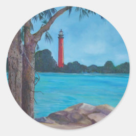 Jupiter Lighthouse Ronde Sticker