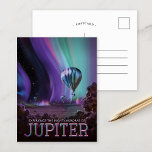 Jupiter | NASA Visies van de Toekomst Briefkaart<br><div class="desc">Een poster ontwerp uit de Exoplanet Travel Bureau-serie van NASA JPL: Visions of the Future die futuristische reisbestemmingen door het hele sterrenstelsel verbeelden. Bekijk de volledige serie voor meer retro sci-fi ruimtevaart afbeeldingen. Credit NASA/JPL-Caltech. Gebruik de ontwerpgereedschappen om aangepaste tekst toe te voegen of het afbeelding te personaliseren.</div>