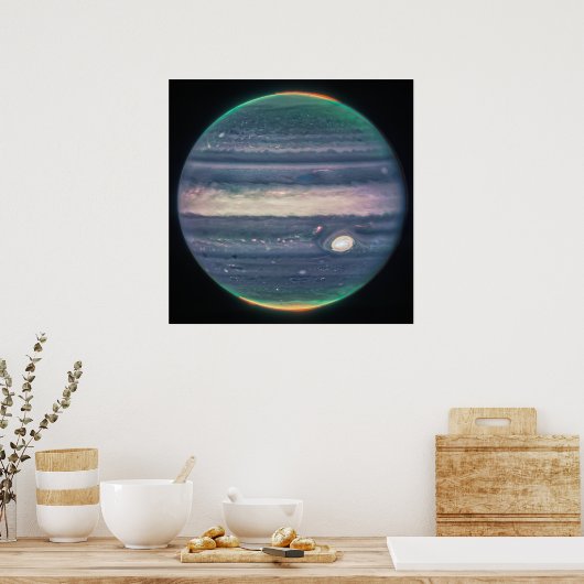 Jupiter Neon Glows | NIRCam | JWST Poster (Keuken)