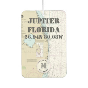 Jupiter Palm Beach Florida Nautische Grafiek Monog Luchtverfrisser