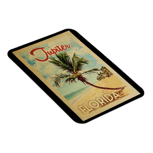 Jupiter Palm Tree Vintage Travel Magneet (Rechterzijde)