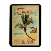 Jupiter Palm Tree Vintage Travel Magneet (Verticaal)