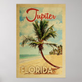 Jupiter Palm Tree Vintage Travel Poster (Voorkant)