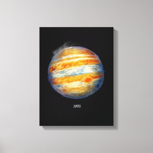 Jupiter Planet Artwork – Kosmische ruimte Illustra Canvas Afdruk (Voorkant)
