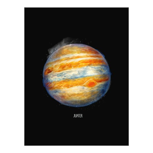 Jupiter Planet Artwork – Kosmische ruimte Illustra Foto Afdruk (Voorkant)