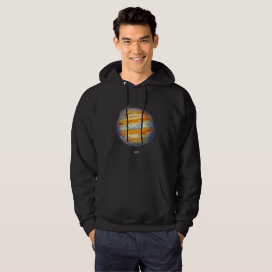 Jupiter Planet Artwork – Kosmische ruimte Illustra Hoodie (Voorkant volledig)