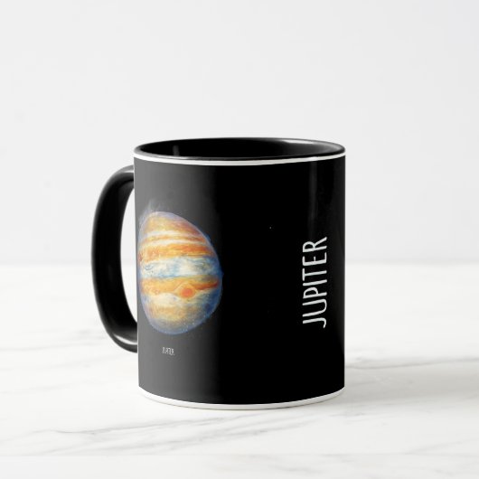 Jupiter Planet Artwork – Kosmische ruimte Illustra Mok (Voorkant links)