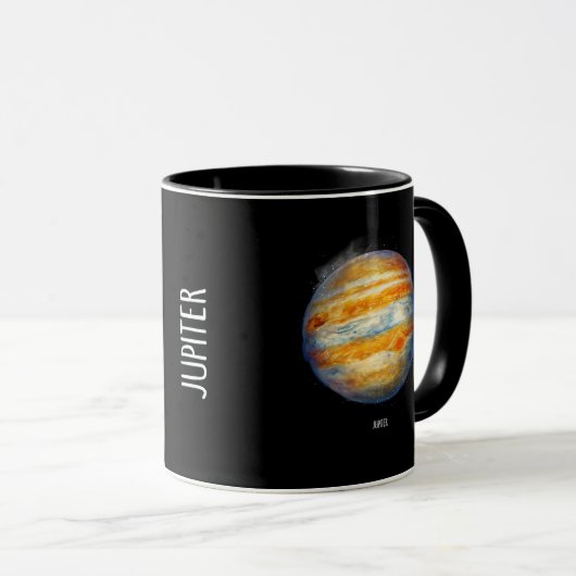 Jupiter Planet Artwork – Kosmische ruimte Illustra Mok (Voorkant rechts)