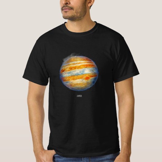 Jupiter Planet Artwork – Kosmische ruimte Illustra T-shirt (Voorkant)