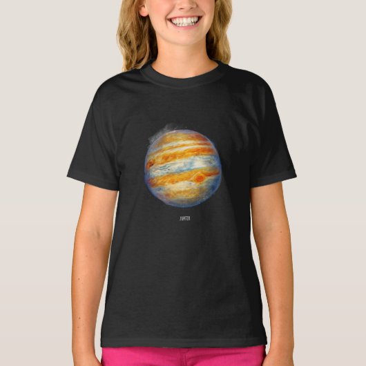 Jupiter Planet Artwork – Kosmische ruimte Illustra T-shirt (Voorkant)