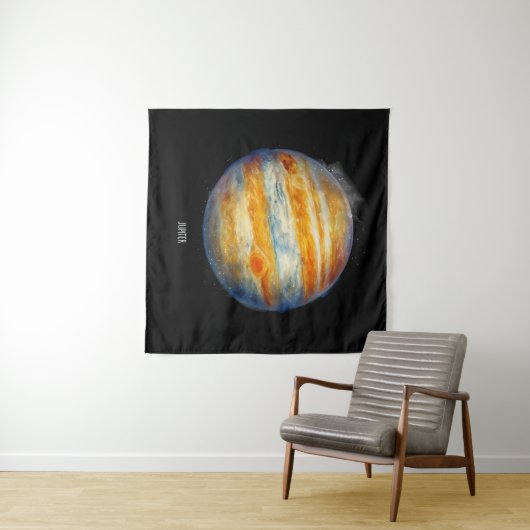 Jupiter Planet Artwork – Kosmische ruimte Illustra Wandkleed (In Situ (horizontaal))