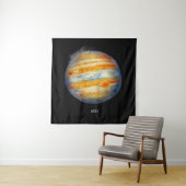 Jupiter Planet Artwork – Kosmische ruimte Illustra Wandkleed (In situ)