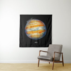 Jupiter Planet Artwork – Kosmische ruimte Illustra Wandkleed