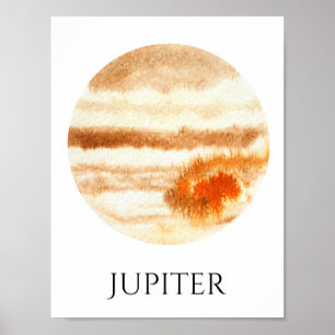 Jupiter Planet Waterverf Poster