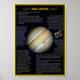 Jupiter Planetenposter für Schulen und Astronomie Poster