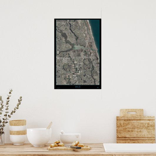 Jupiter, poster van de landkaart van Florida (Keuken)