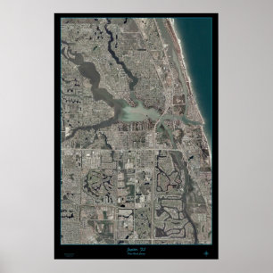 Jupiter, poster van de landkaart van Florida