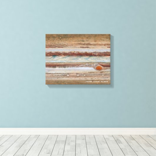 Jupiter Red Spot Close-up foto Canvas Afdruk (Insitu (Houten vloer))