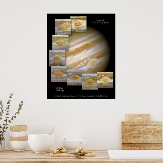Jupiter Red Spot Hubble Telescope Foto Poster (Keuken)
