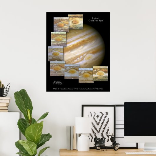 Jupiter Red Spot Hubble Telescope Foto Poster (Thuiskantoor)