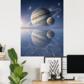 Jupiter Reflectie Ruimtekunst Poster (Thuiskantoor)