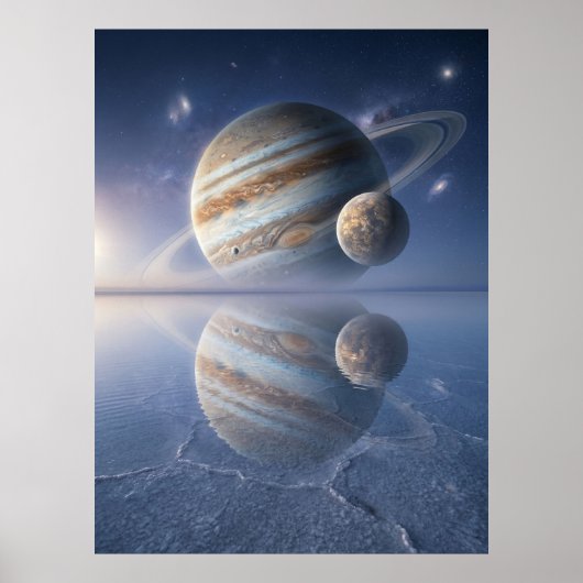 Jupiter Reflection Space Art Poster (Voorkant)