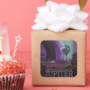 Jupiter Reis per luchtballon Bighty Auroras Vierkante Sticker