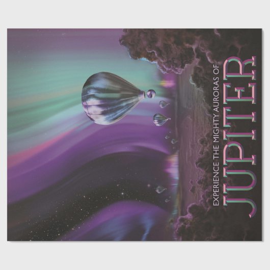 Jupiter Reizen door Hete Luchtballon Bighty Aurora Cadeaupapier (Vlak)