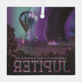 Jupiter Reizen door Hete Luchtballon Bighty Aurora Glas Ornament (Achterkant)