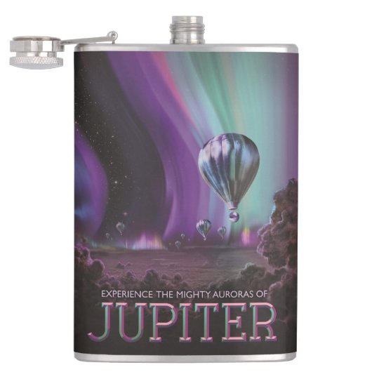 Jupiter Reizen door Hete Luchtballon Bighty Aurora Heupfles (Geopend)