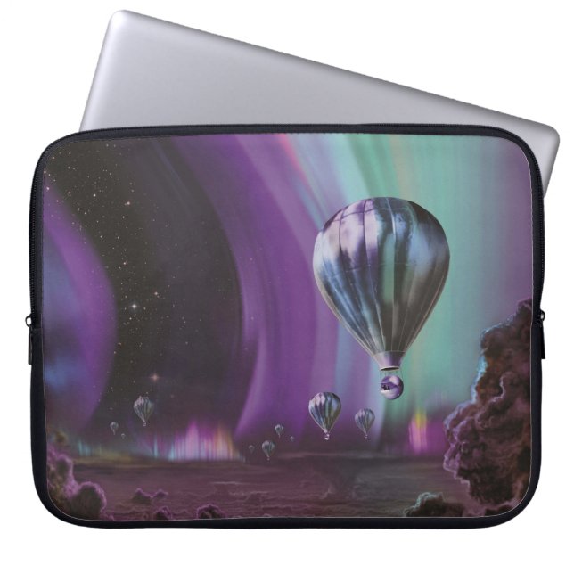 Jupiter Reizen door Hete Luchtballon Bighty Aurora Laptop Sleeve (Voorkant)
