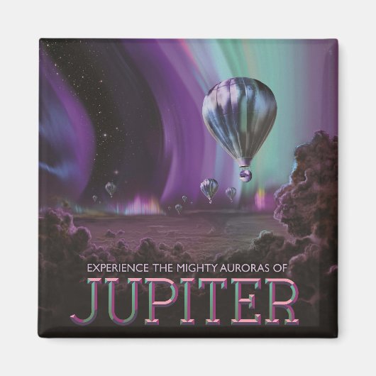 Jupiter Reizen door Hete Luchtballon Bighty Aurora Magneet (Voorkant)