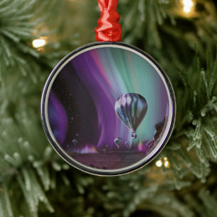 Jupiter Reizen door Hete Luchtballon Bighty Aurora Metalen Ornament