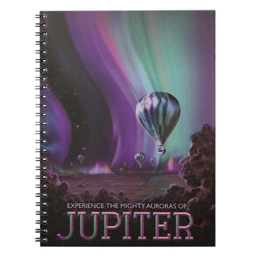 Jupiter Reizen door Hete Luchtballon Bighty Aurora Notitieboek (Voorkant)