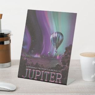 Jupiter Reizen door Hete Luchtballon Bighty Aurora Reclamebord Met Voetstuk