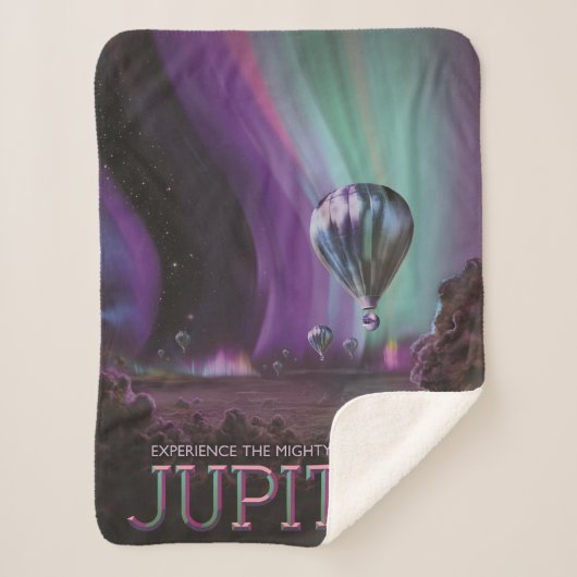 Jupiter Reizen door Hete Luchtballon Bighty Aurora Sherpa Deken (Voorkant)