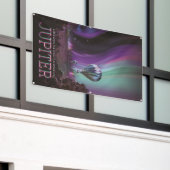 Jupiter Reizen door Hete Luchtballon Bighty Aurora Spandoek (Buitenkant Gebouw)