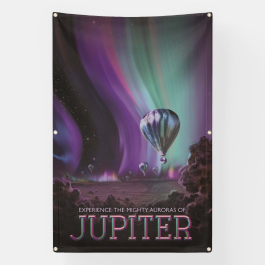 Jupiter Reizen door Hete Luchtballon Bighty Aurora Spandoek (Verticaal)