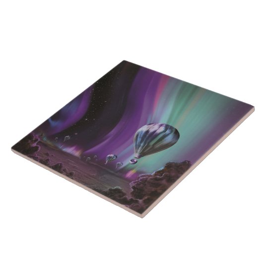Jupiter Reizen door Hete Luchtballon Bighty Aurora Tegeltje (Zijkant)