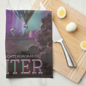 Jupiter Reizen door Hete Luchtballon Bighty Aurora Theedoek (Quarter Fold)