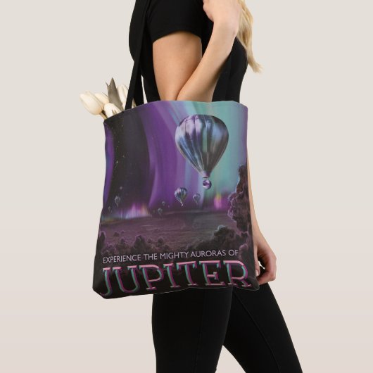 Jupiter Reizen door Hete Luchtballon Bighty Aurora Tote Bag (Dichtbij)