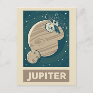 Jupiter Retro Galaxy Satellite Briefkaart