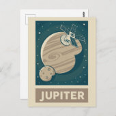 Jupiter Retro Galaxy Satellite Briefkaart (Voorkant / Achterkant)