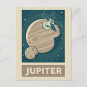 Jupiter Retro Galaxy Satellite Briefkaart (Voorkant)