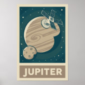 Jupiter Retro Galaxy Satellite Poster (Voorkant)