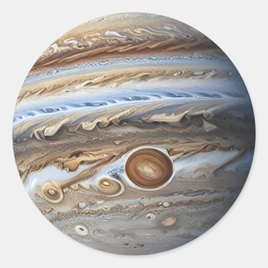 Jupiter Ronde Sticker (Voorkant)